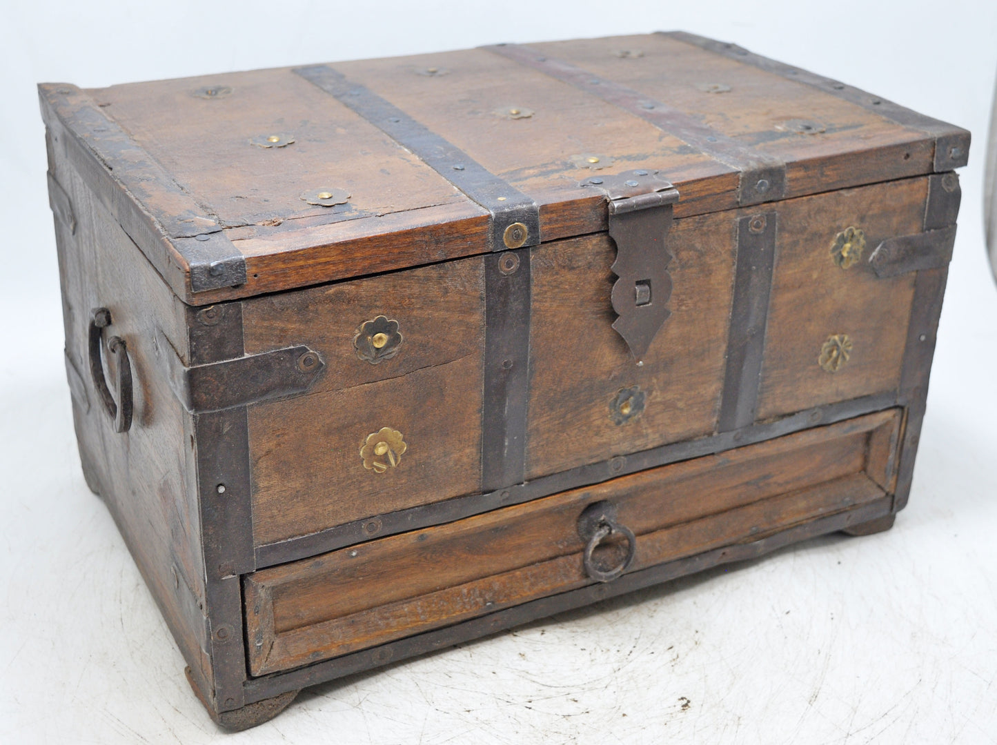 Vintage Wooden Large Storage Chest Box Original Old Hand Crafted