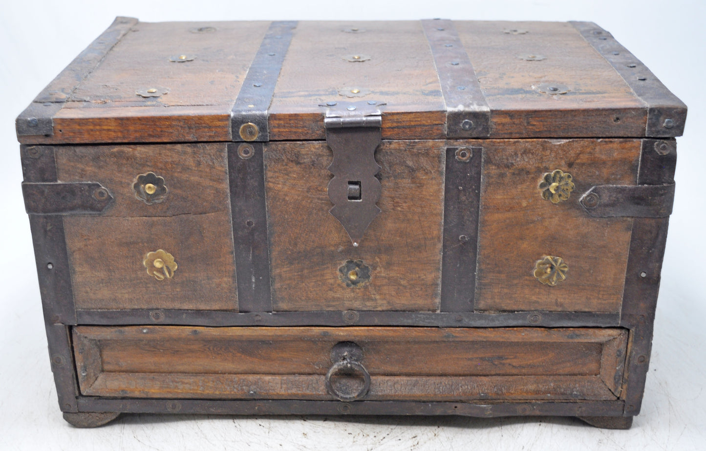 Vintage Wooden Large Storage Chest Box Original Old Hand Crafted