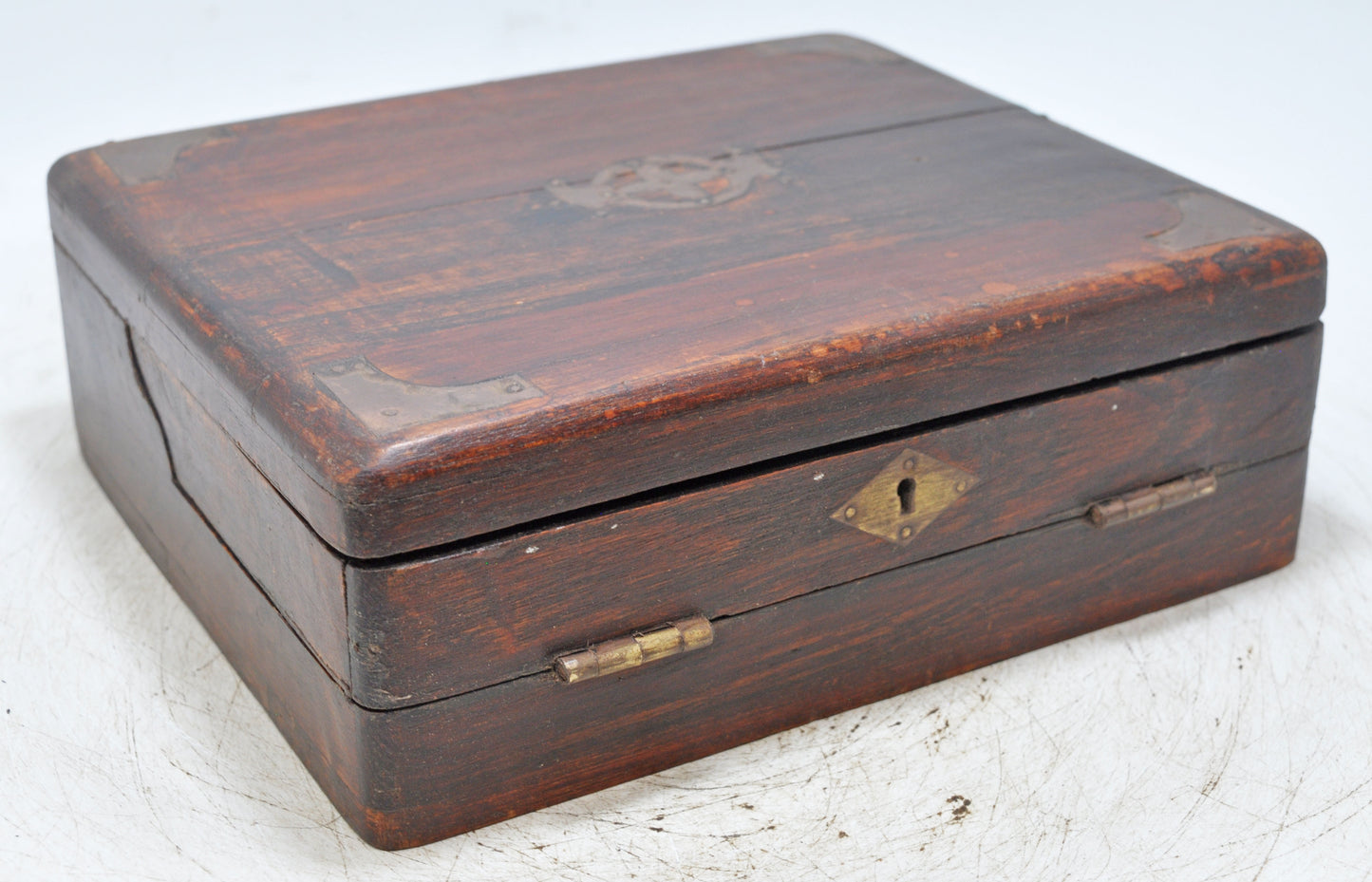 Antique Wooden Storage Chest Box Original Old Unique Interior Compartments