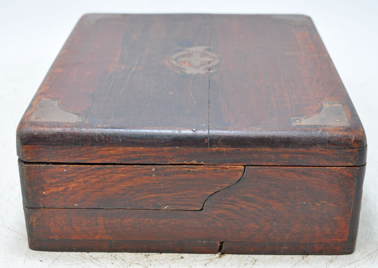 Antique Wooden Storage Chest Box Original Old Unique Interior Compartments