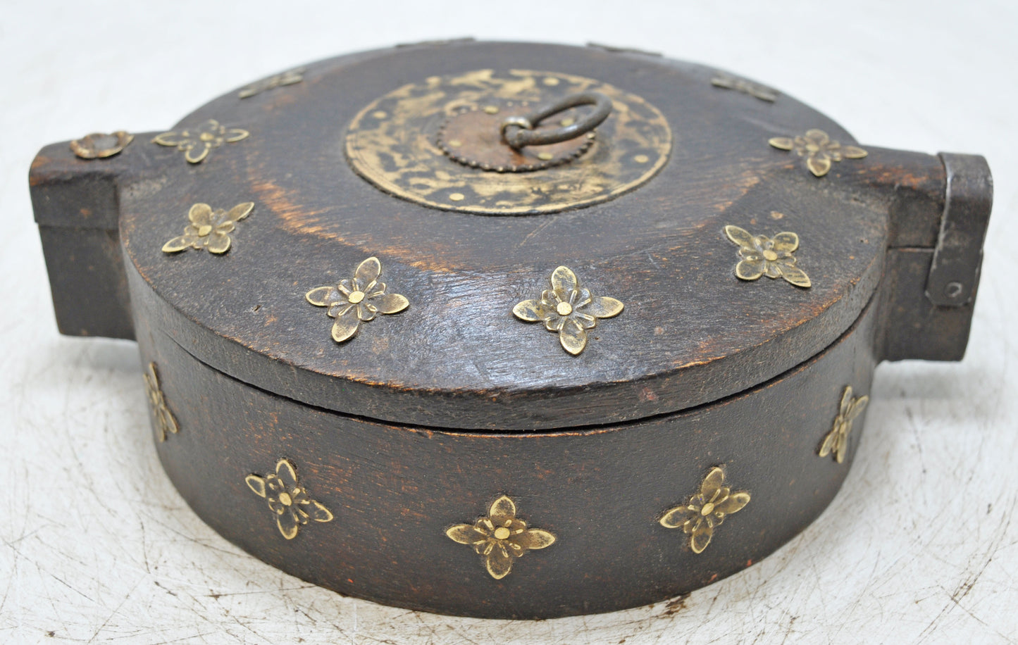Antique Wooden Kitchenware Spice Box Original Old Hand Carved