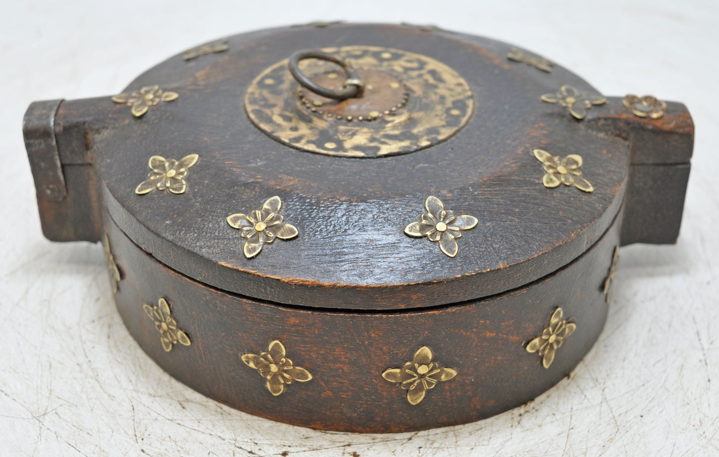 Antique Wooden Kitchenware Spice Box Original Old Hand Carved