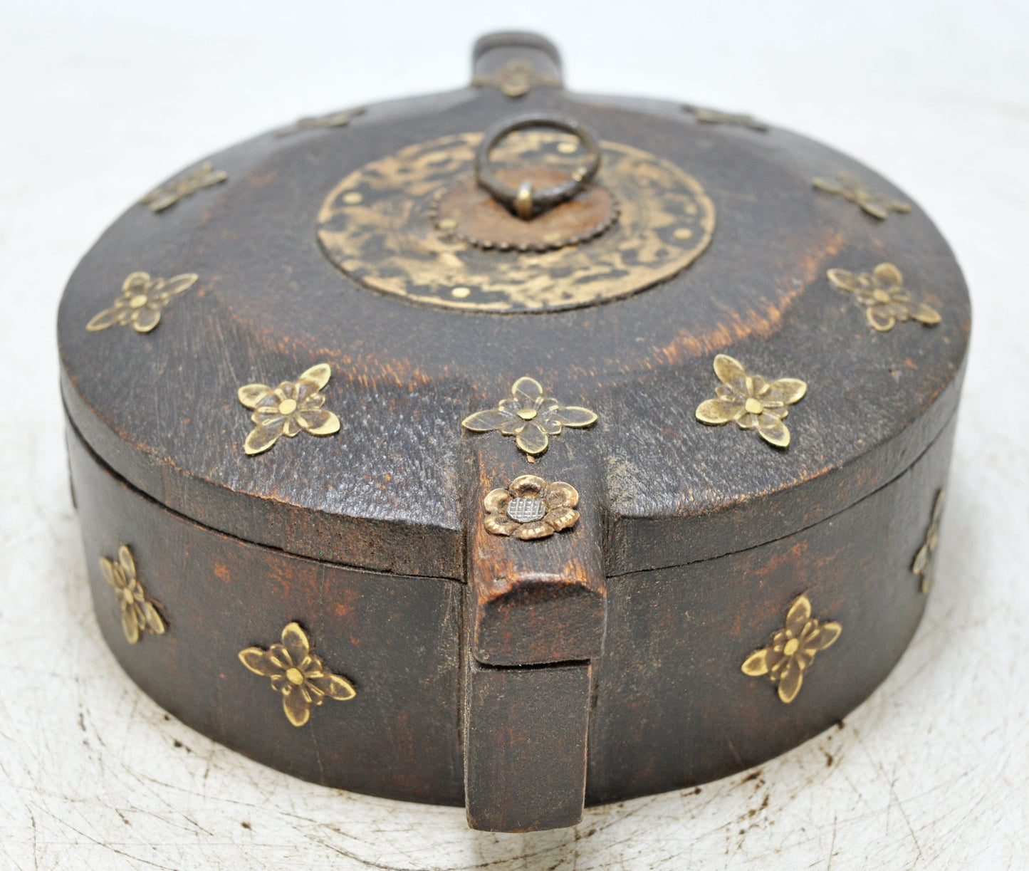 Antique Wooden Kitchenware Spice Box Original Old Hand Carved