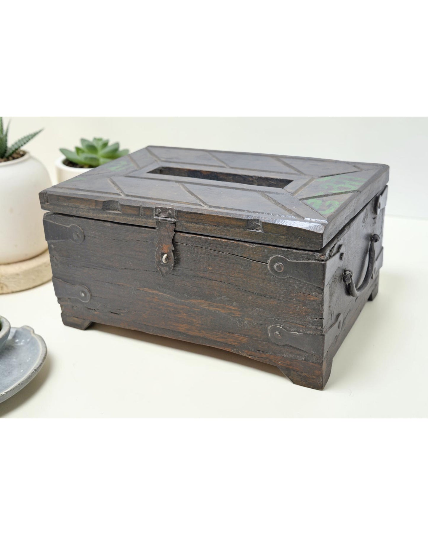 Vintage Wooden Storage Chest Box Original Old Hand Crafted