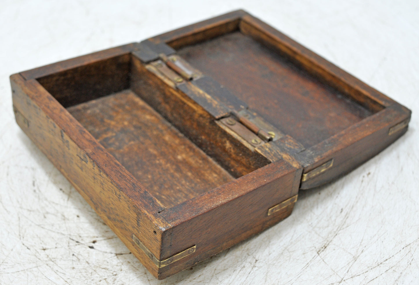 Vintage Wooden Storage Box Original Old Hand Crafted Fine Brass Fitted