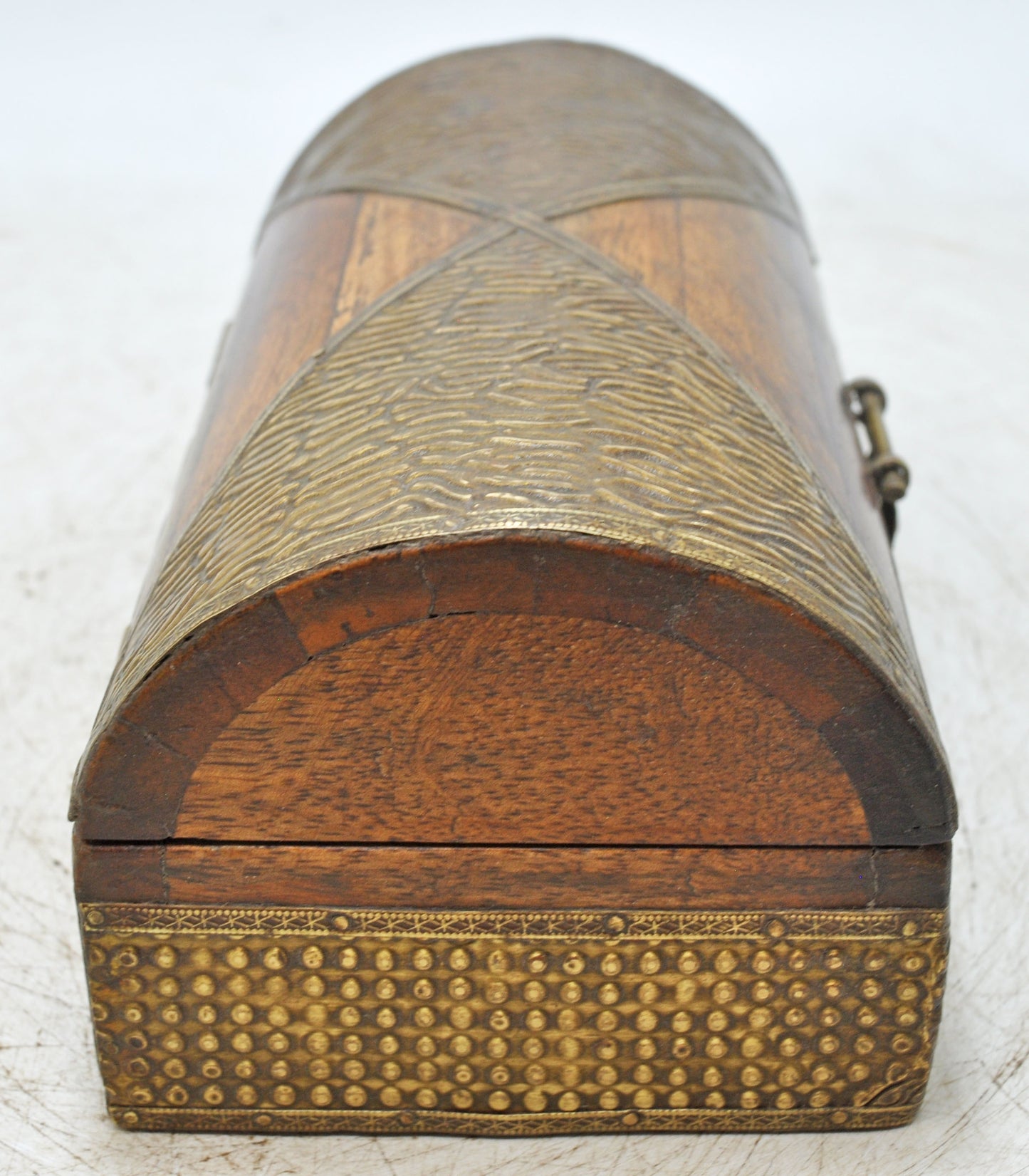 Vintage Wooden Storage Box Original Old Hand Crafted Fine Brass Fitted