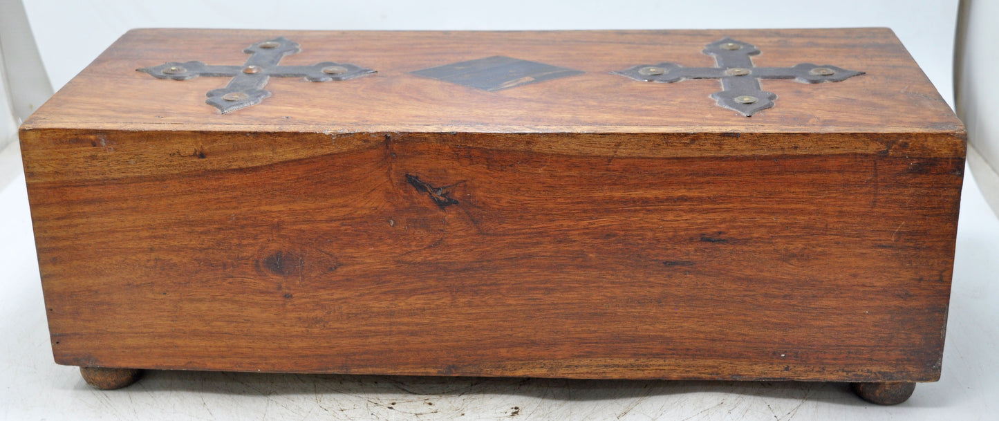 Vintage Wooden 10 Drawers Jewelery Storage Box Original Old Hand Crafted