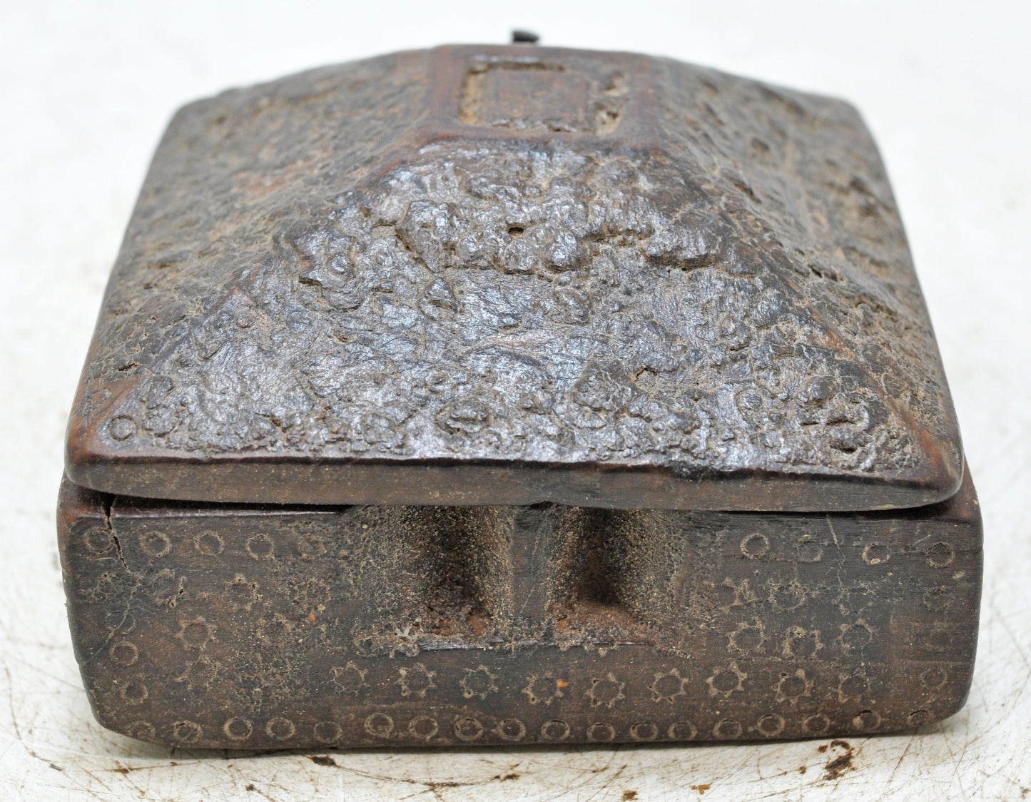 Antique Wooden Kitchenware Spice Box Original Old Hand Carved