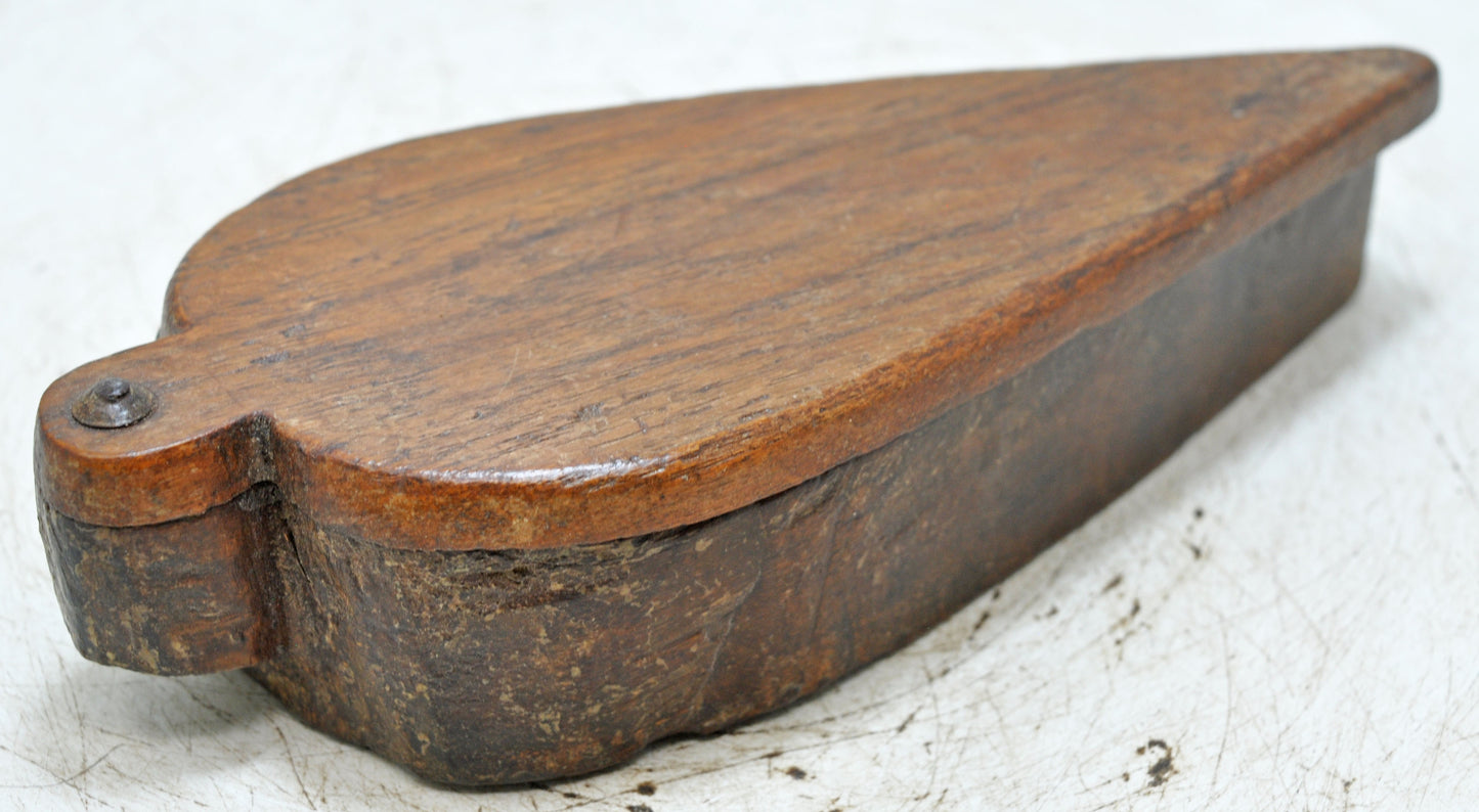 Antique Wooden Kitchenware Spice Box Original Old Hand Carved