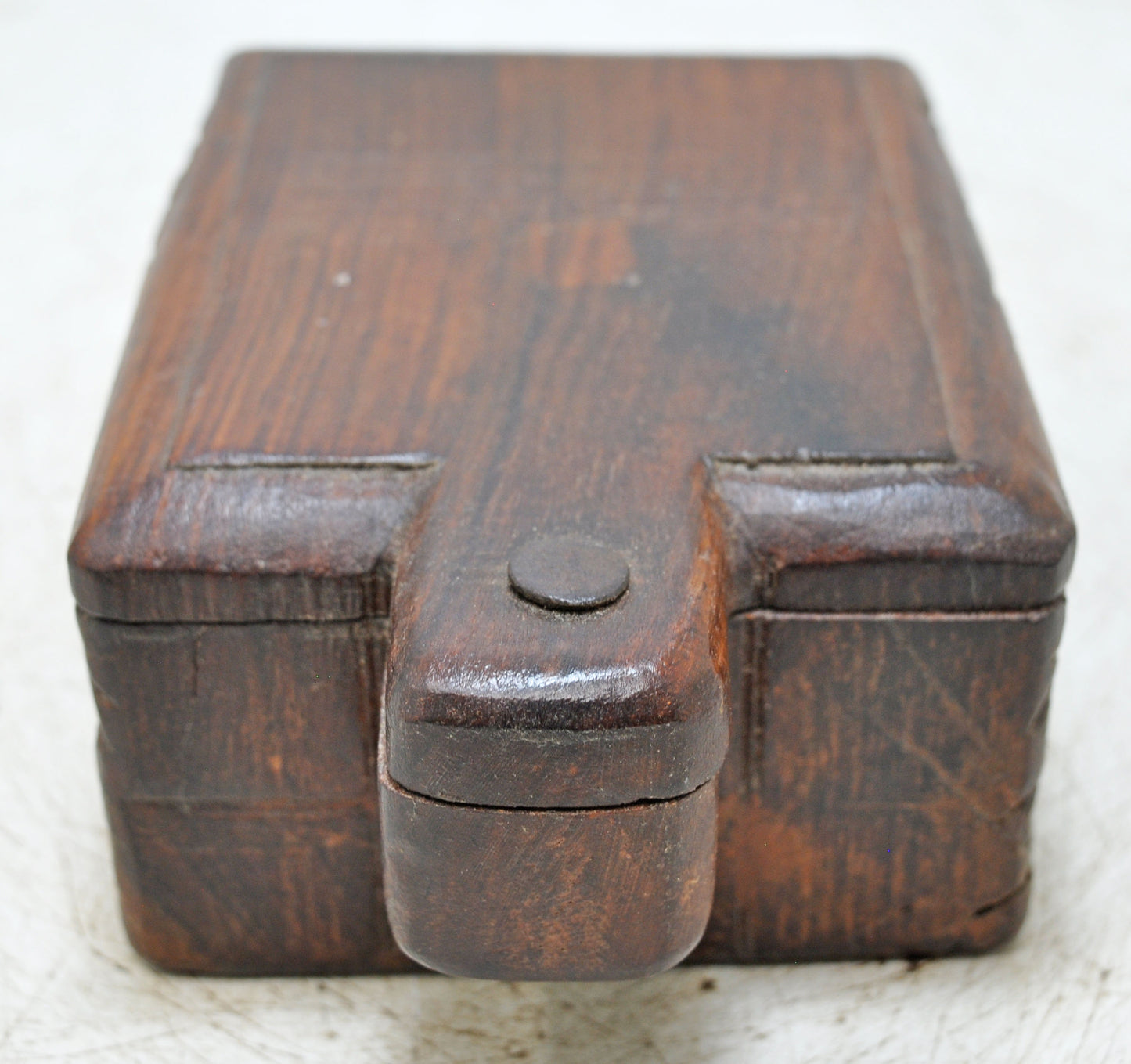 Antique Wooden Kitchenware Spice Box Original Old Hand Carved