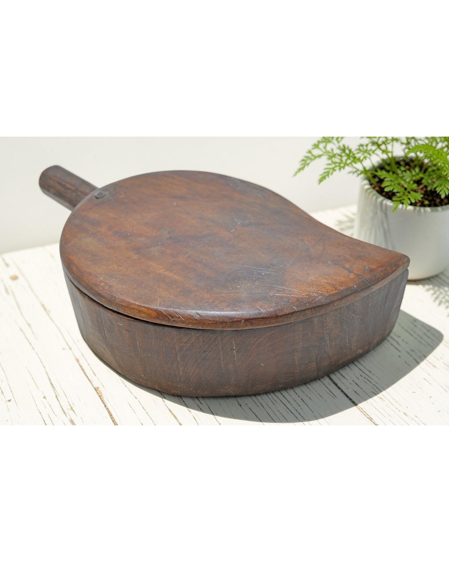 Antique Wooden Kitchenware Spice Box Original Old Hand Carved