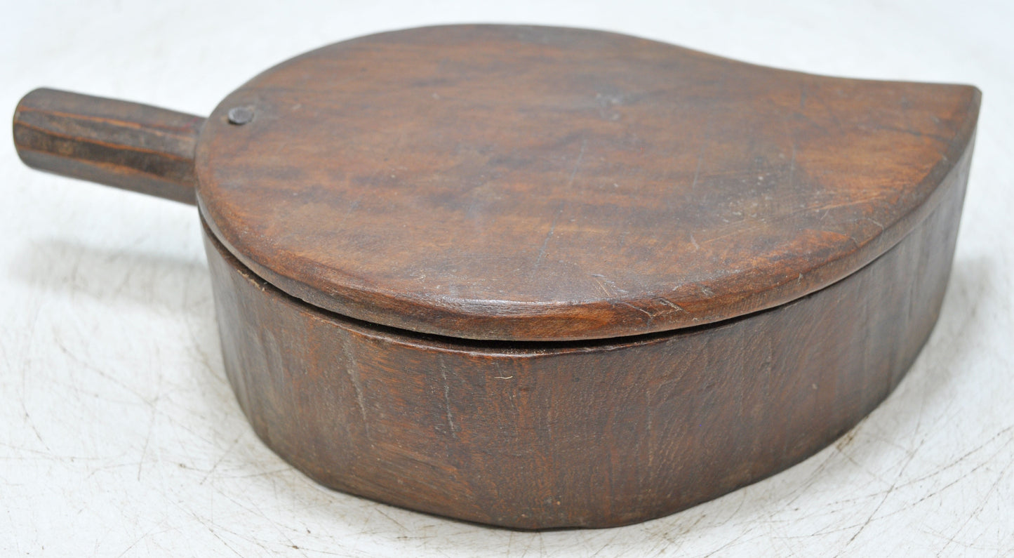 Antique Wooden Kitchenware Spice Box Original Old Hand Carved