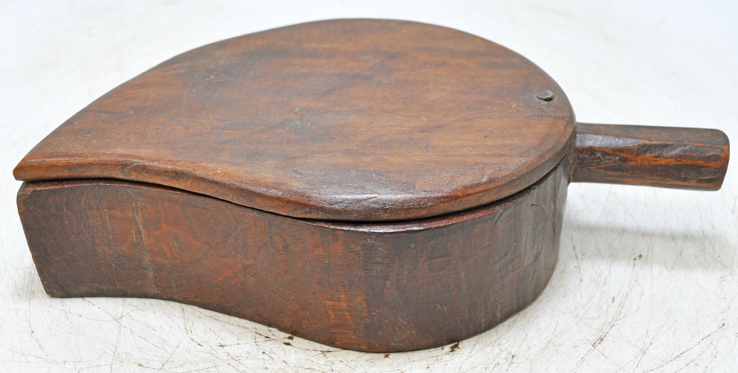 Antique Wooden Kitchenware Spice Box Original Old Hand Carved