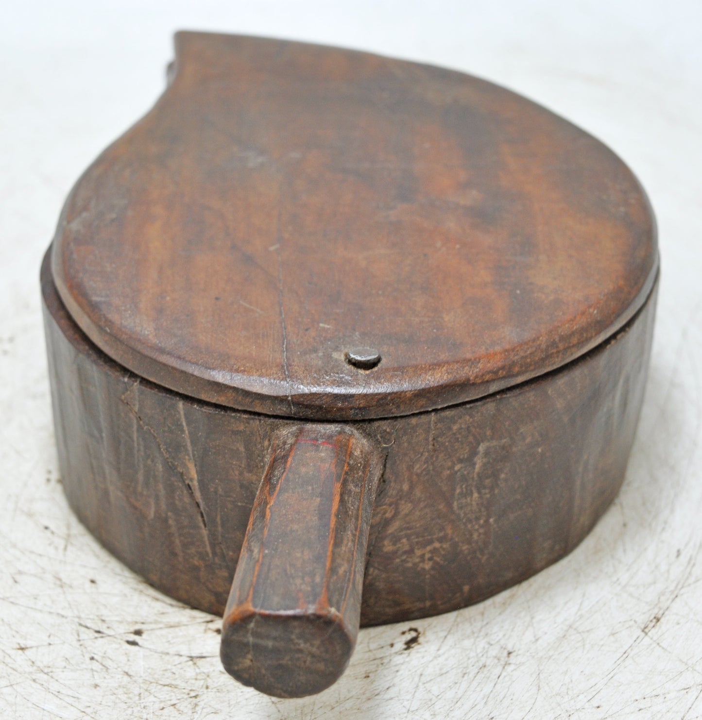 Antique Wooden Kitchenware Spice Box Original Old Hand Carved
