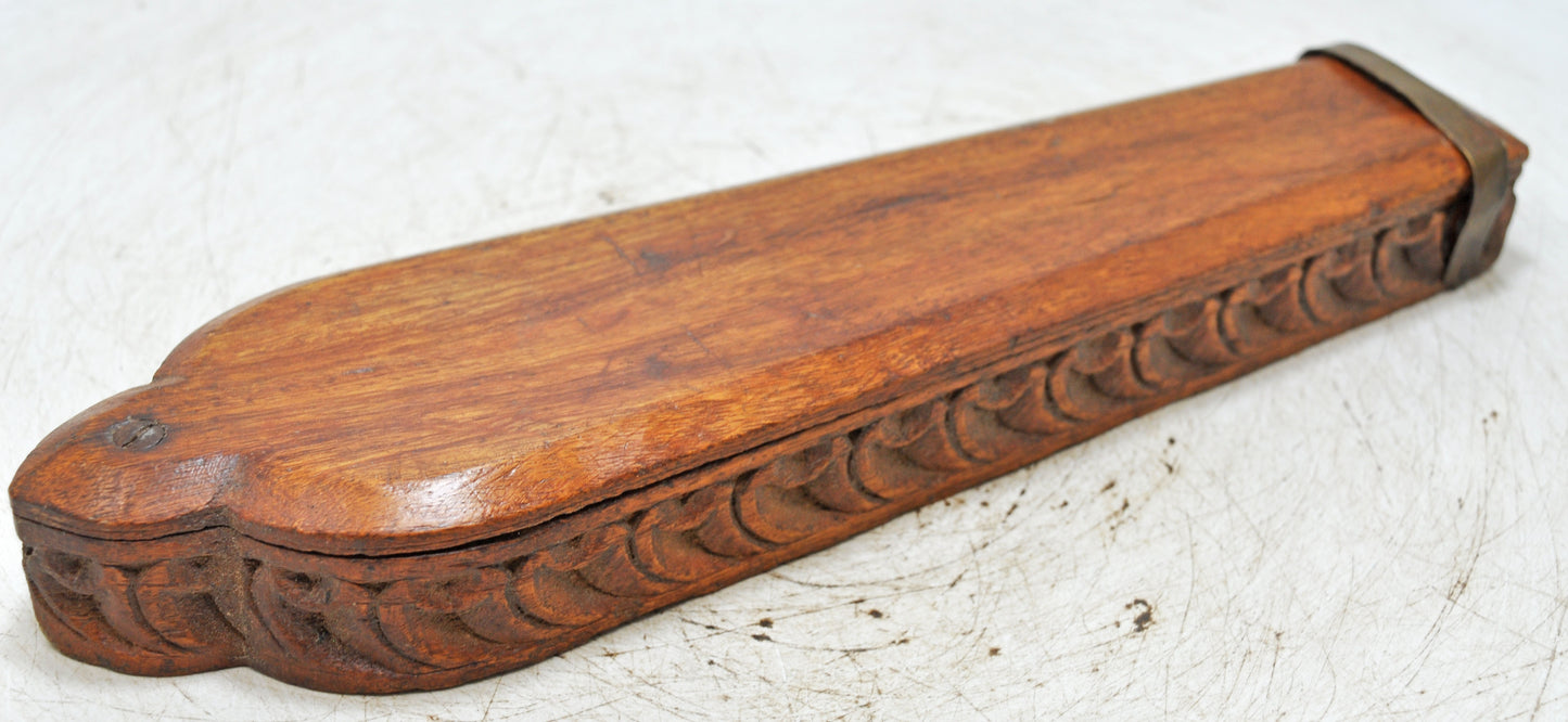 Antique Wooden Kitchenware Spice Box Original Old Hand Carved