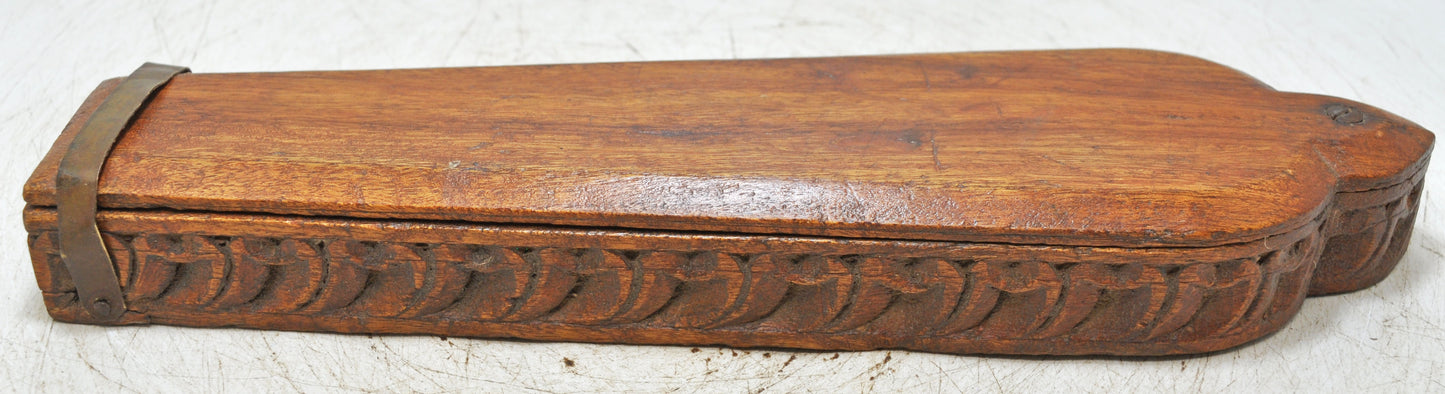 Antique Wooden Kitchenware Spice Box Original Old Hand Carved
