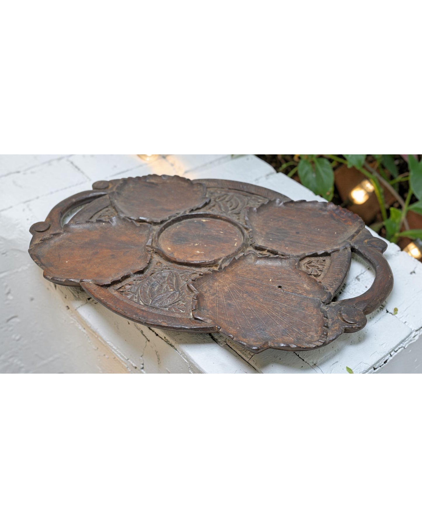 Antique Wooden Kitchenware Serving Tray Original Old Very Fine Hand Carved