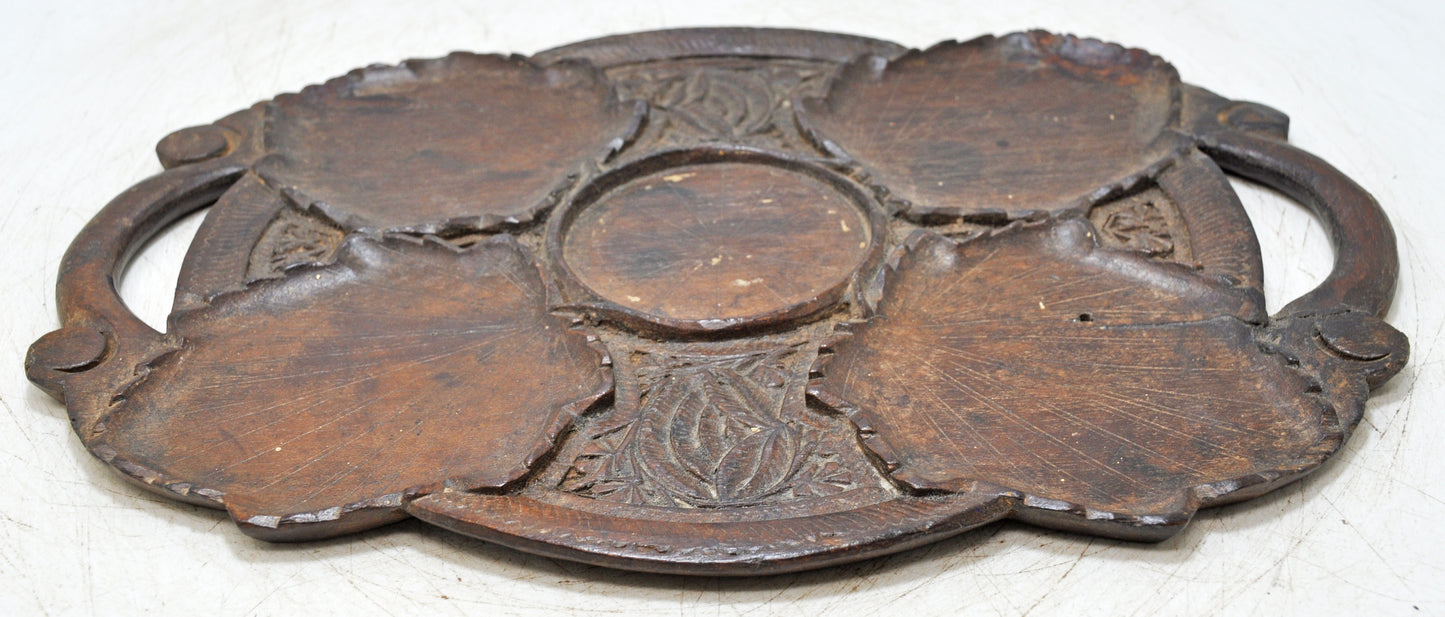 Antique Wooden Kitchenware Serving Tray Original Old Very Fine Hand Carved