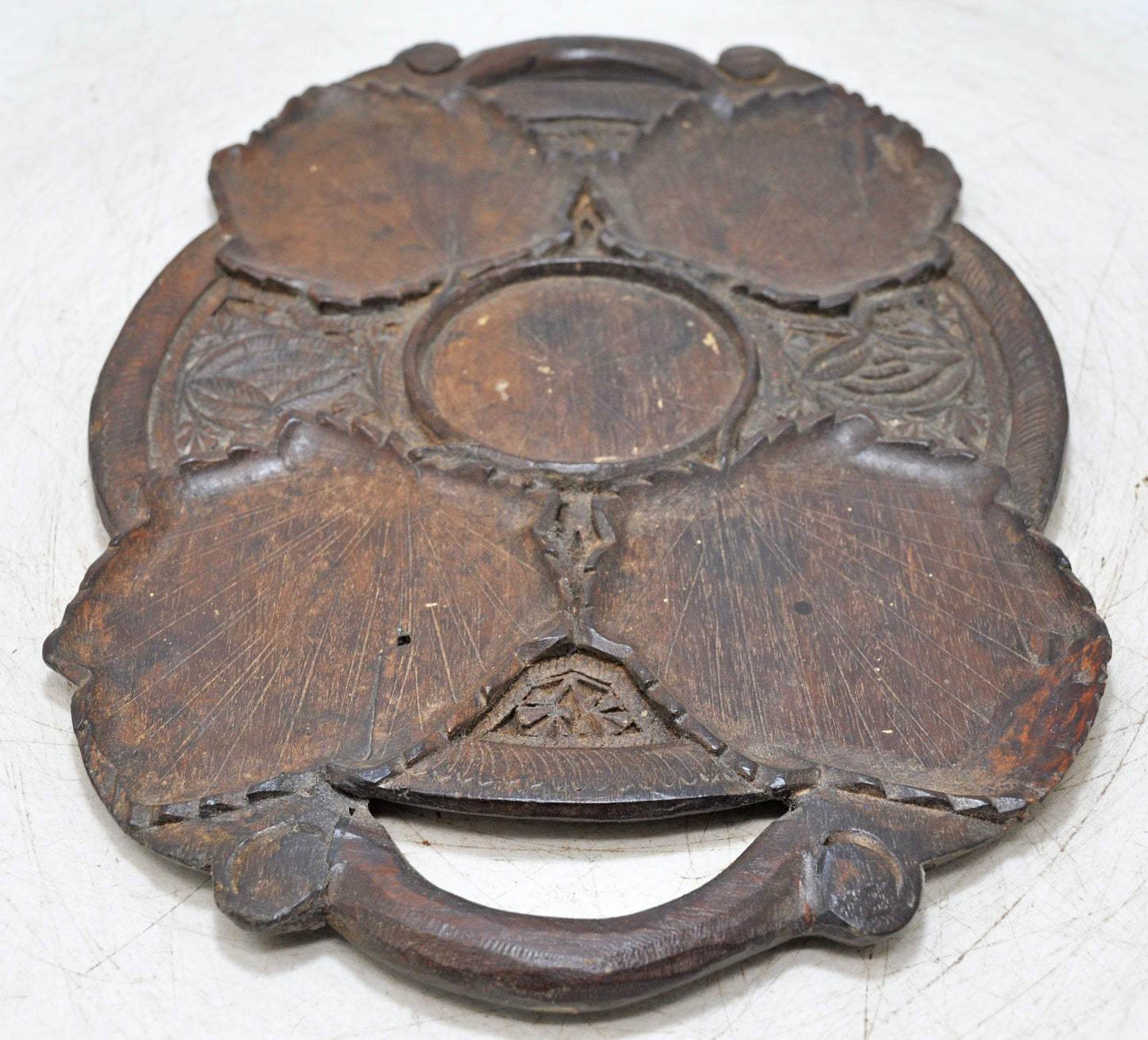 Antique Wooden Kitchenware Serving Tray Original Old Very Fine Hand Carved