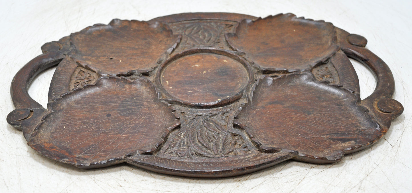 Antique Wooden Kitchenware Serving Tray Original Old Very Fine Hand Carved