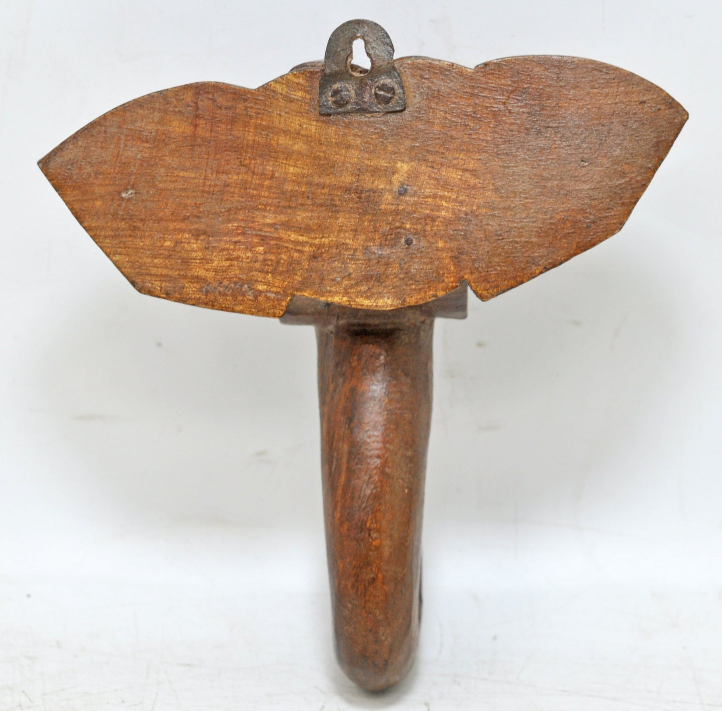 Vintage Wooden Small Elephant Head Wall Hanging Original Old Hand Carved