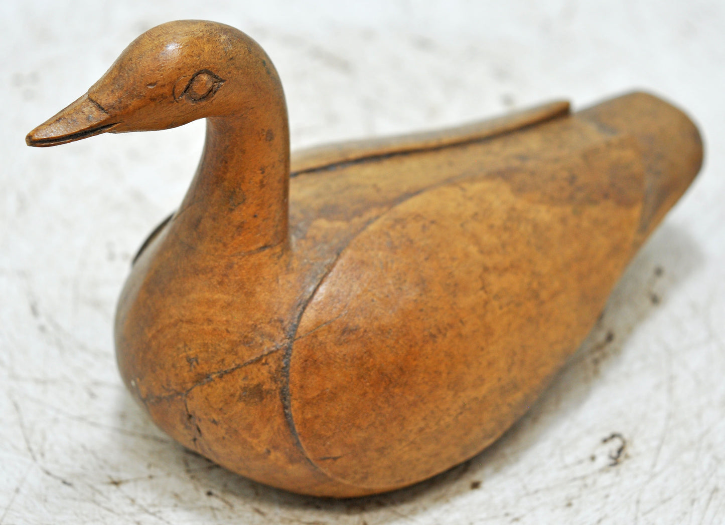 Vintage Wooden Duck Figurine Original Old Hand Carved