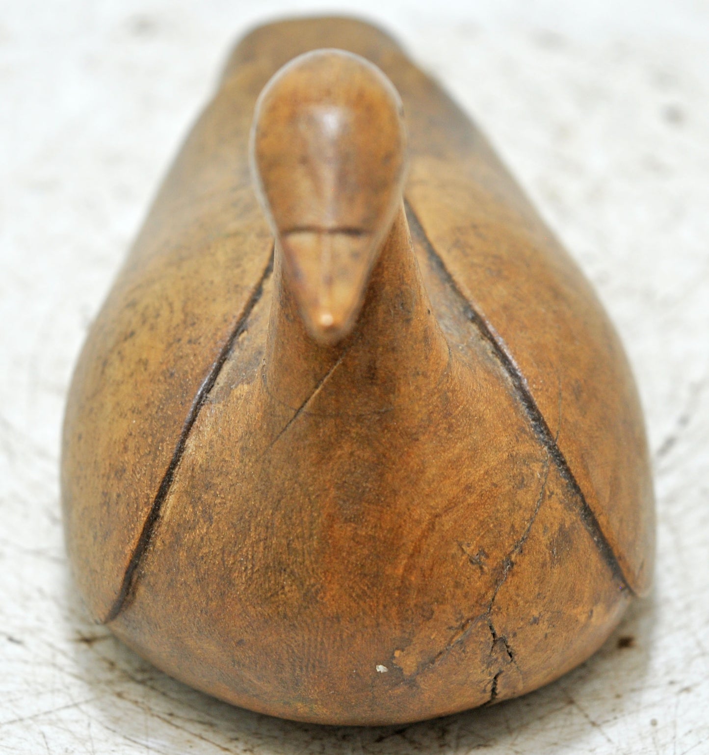 Vintage Wooden Duck Figurine Original Old Hand Carved