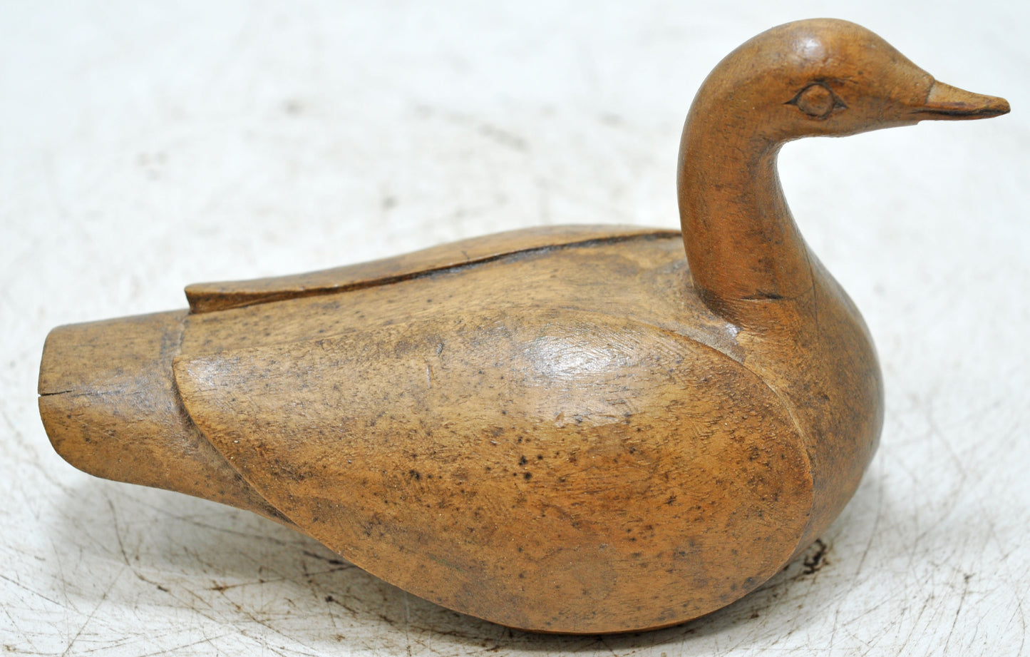 Vintage Wooden Duck Figurine Original Old Hand Carved
