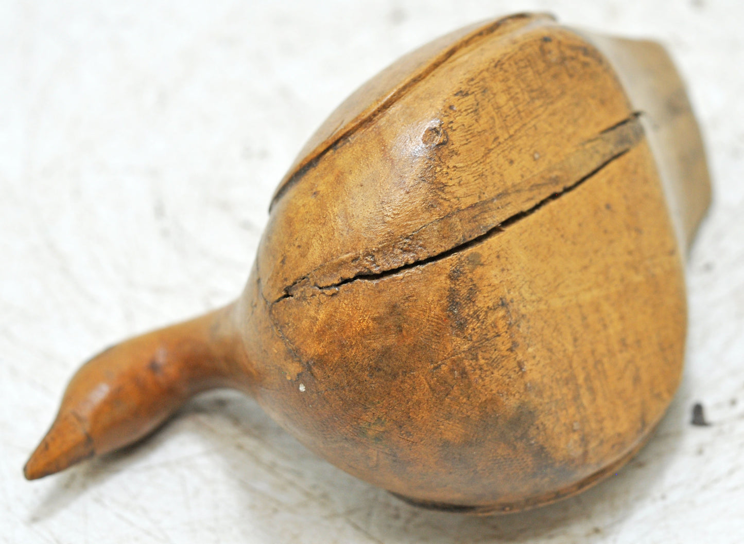 Vintage Wooden Duck Figurine Original Old Hand Carved