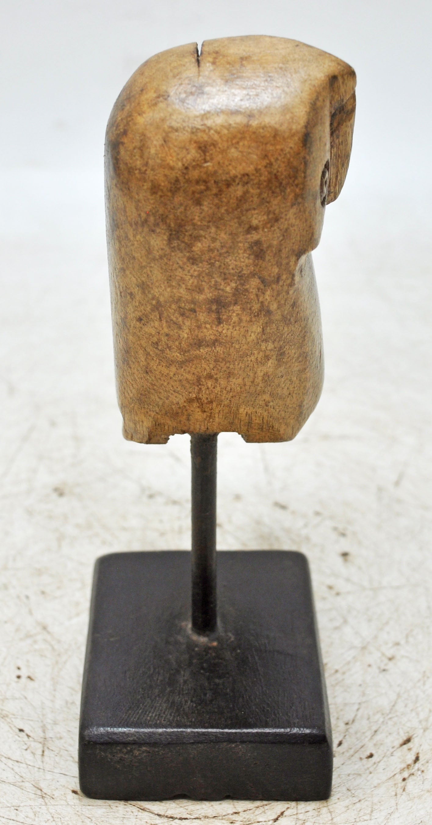 Vintage Wooden Owl Bird Figurine Original Old Hand Carved