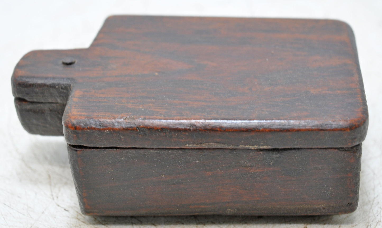 Antique Wooden Kitchenware Spice Box Original Old Hand Carved