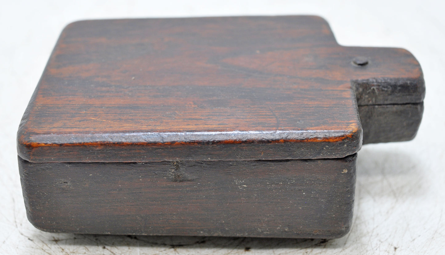 Antique Wooden Kitchenware Spice Box Original Old Hand Carved