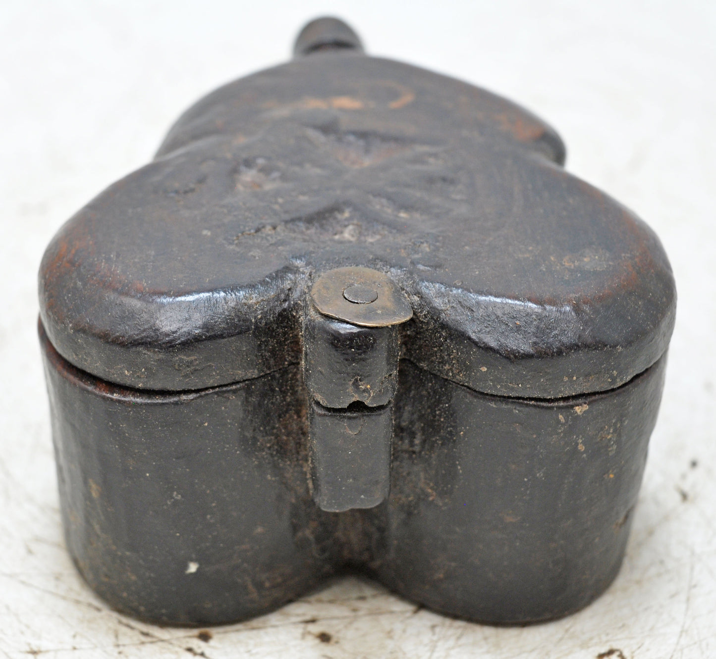 Antique Wooden Kum Kum Powder Tika Box Original Old Hand Carved