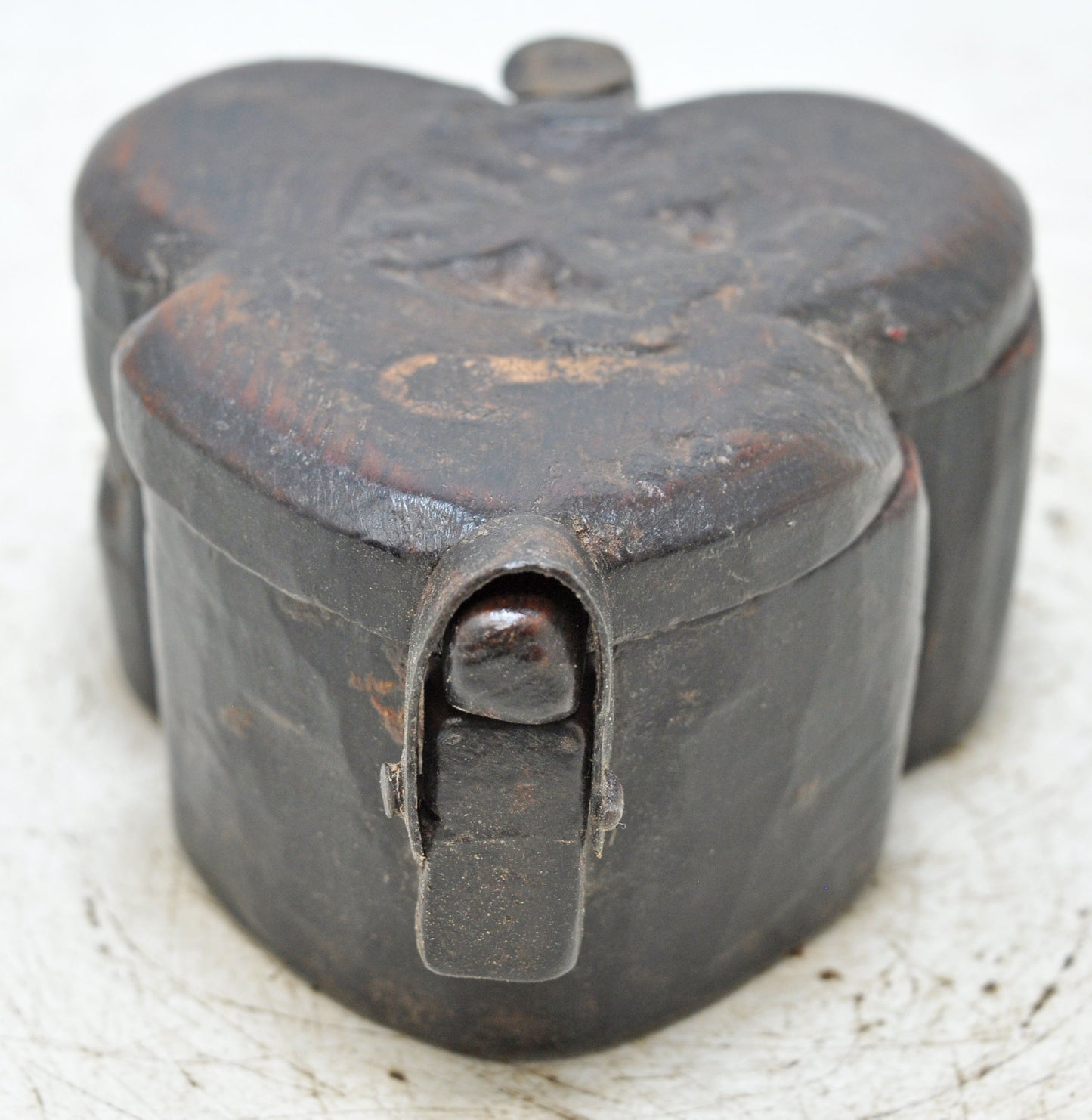 Antique Wooden Kum Kum Powder Tika Box Original Old Hand Carved