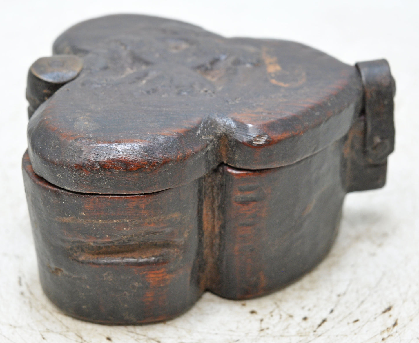Antique Wooden Kum Kum Powder Tika Box Original Old Hand Carved