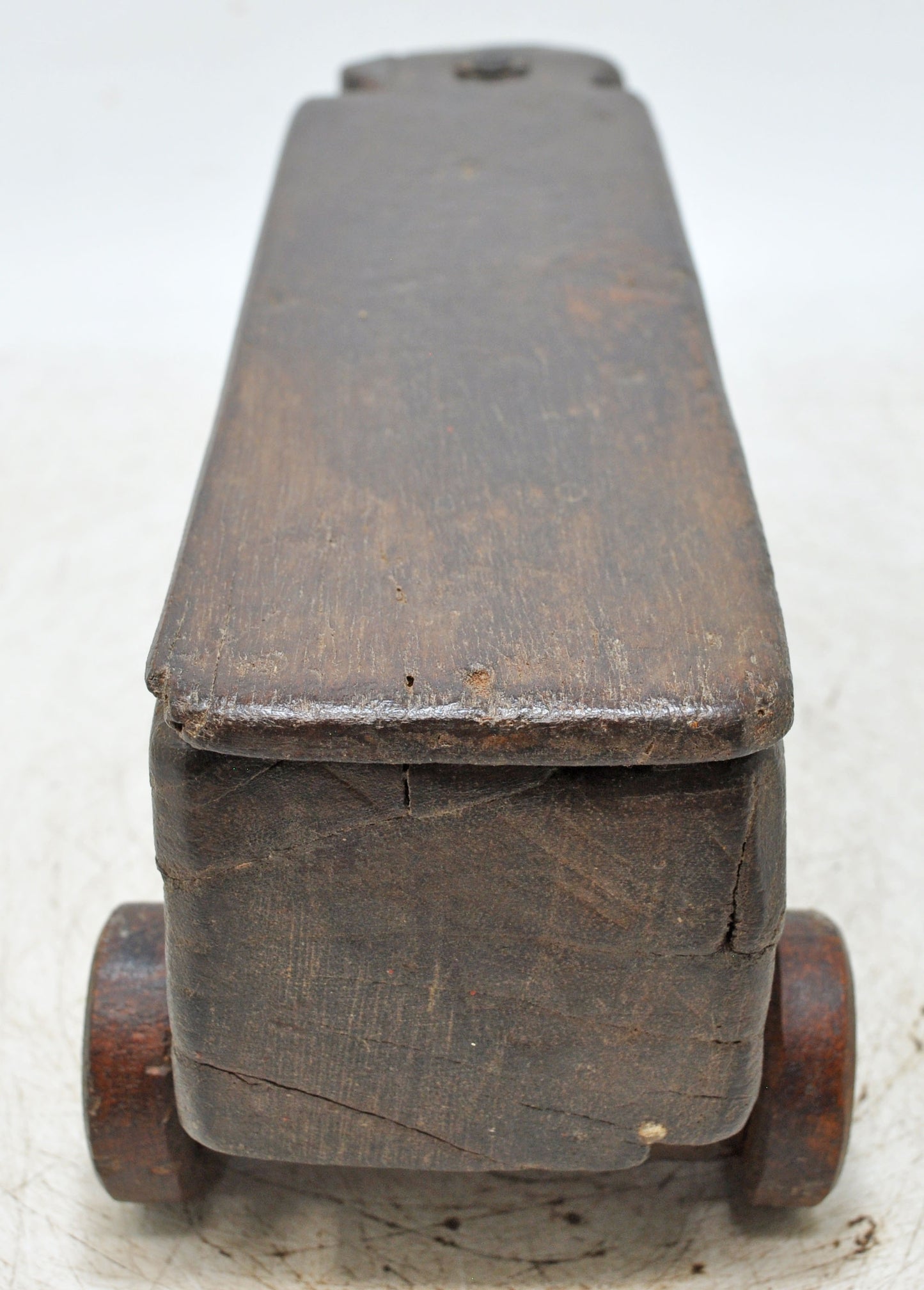 Antique Wooden Kitchenware Spice Box on Wheels Original Old Hand Carved