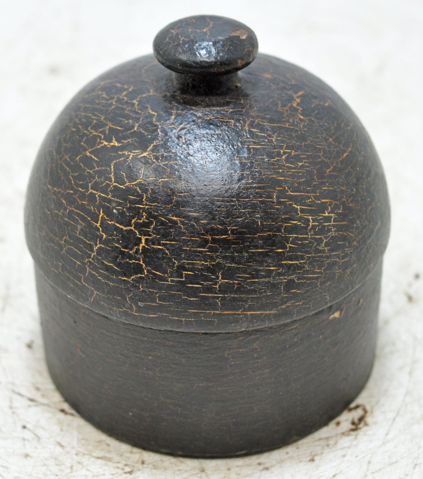 Vintage Wooden Kum Kum Powder Tika Box Original Old Hand Carved Painted