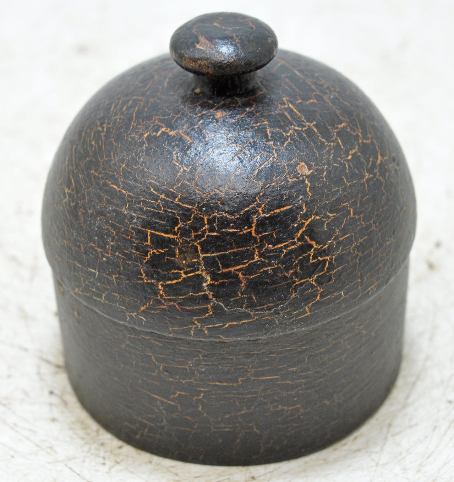 Vintage Wooden Kum Kum Powder Tika Box Original Old Hand Carved Painted