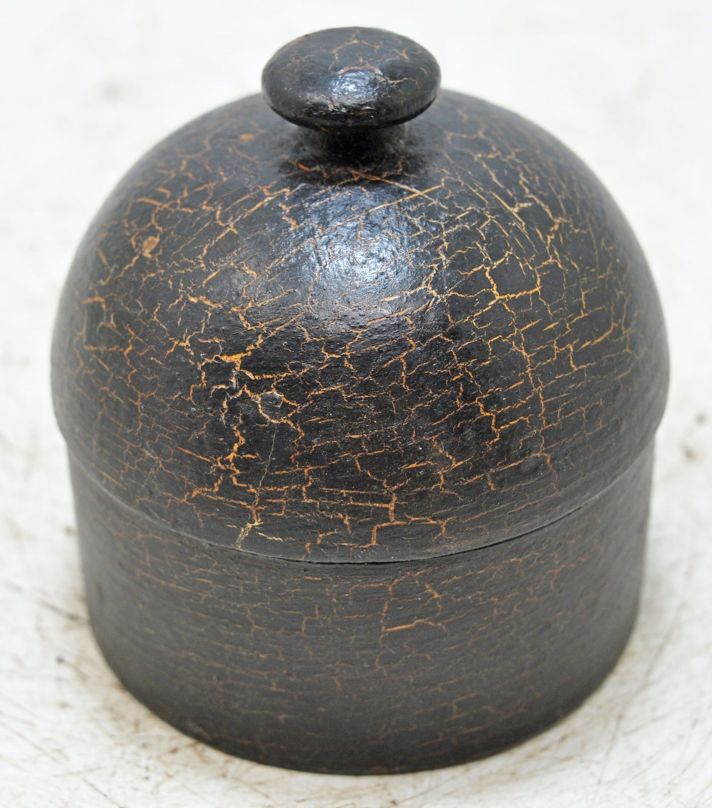 Vintage Wooden Kum Kum Powder Tika Box Original Old Hand Carved Painted