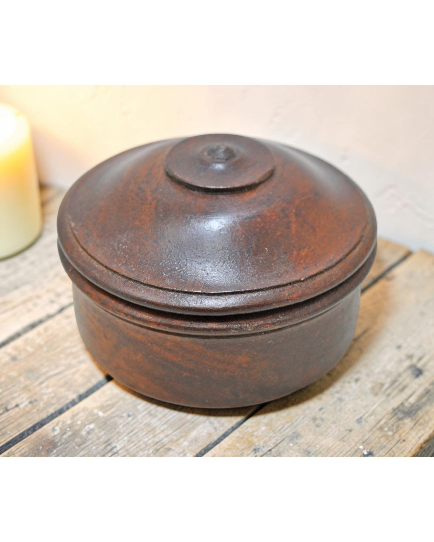 Vintage Wooden Kum Kum Powder Tika Box Original Old Hand Carved