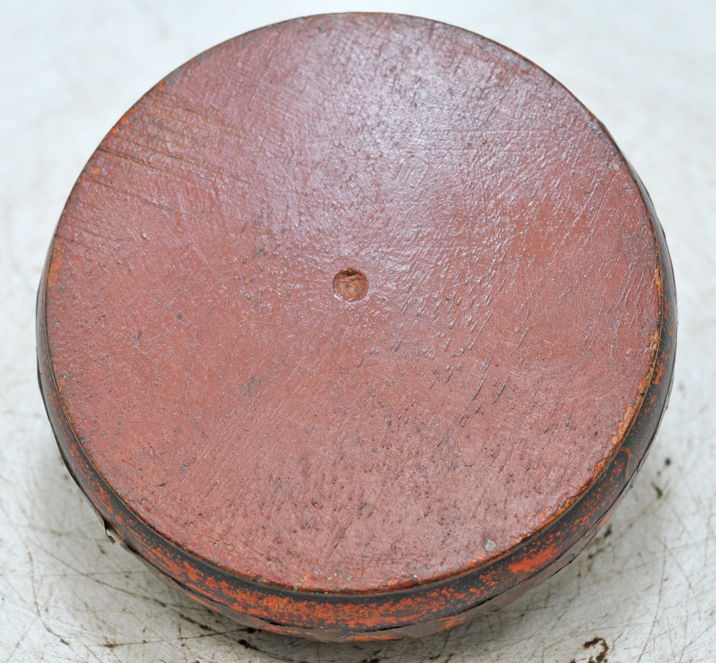 Vintage Wooden Kum Kum Powder Tika Box Original Old Hand Carved Painted