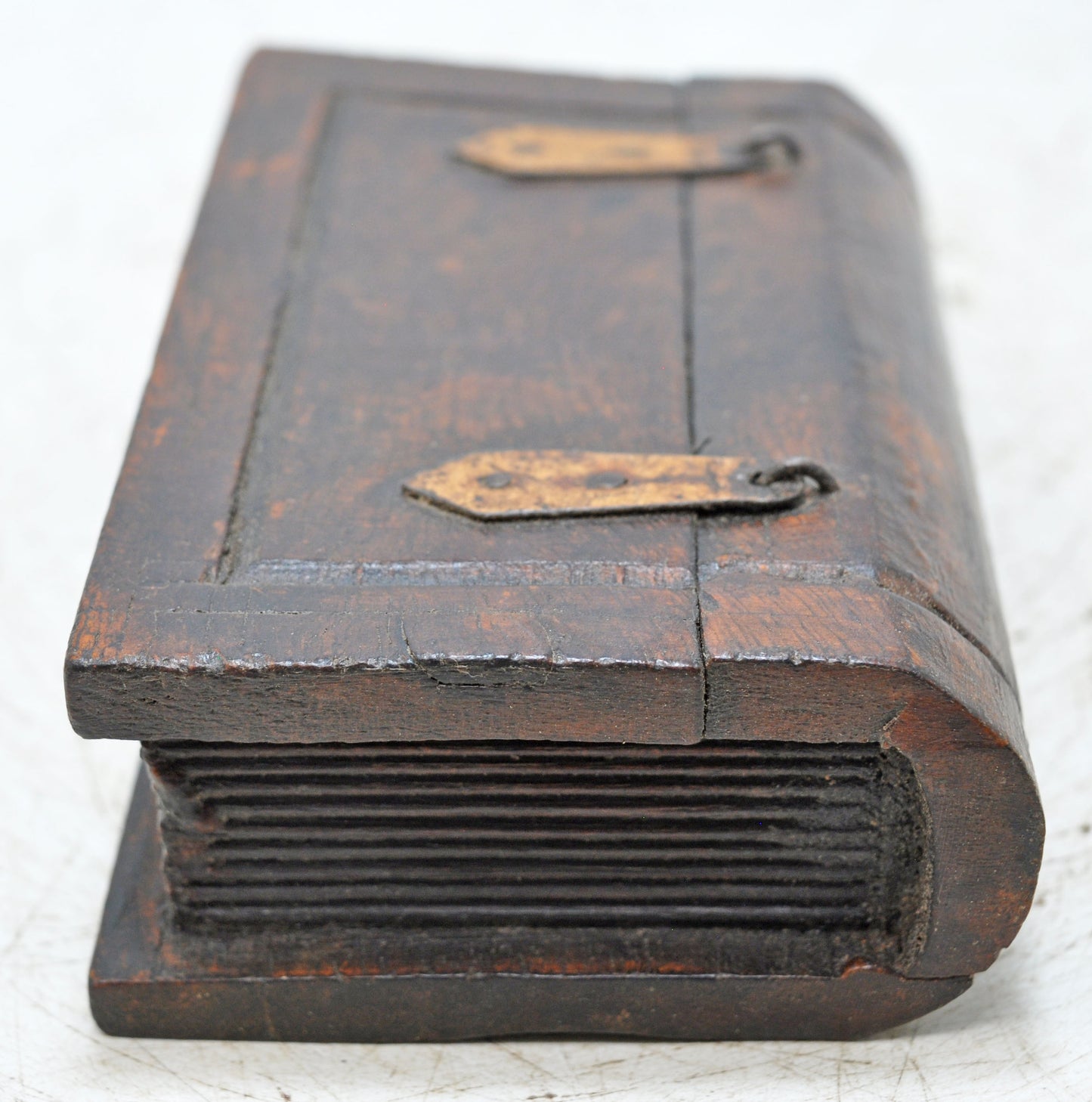 Vintage Wooden Book Shaped Small Storage Box Original Old Hand Crafted