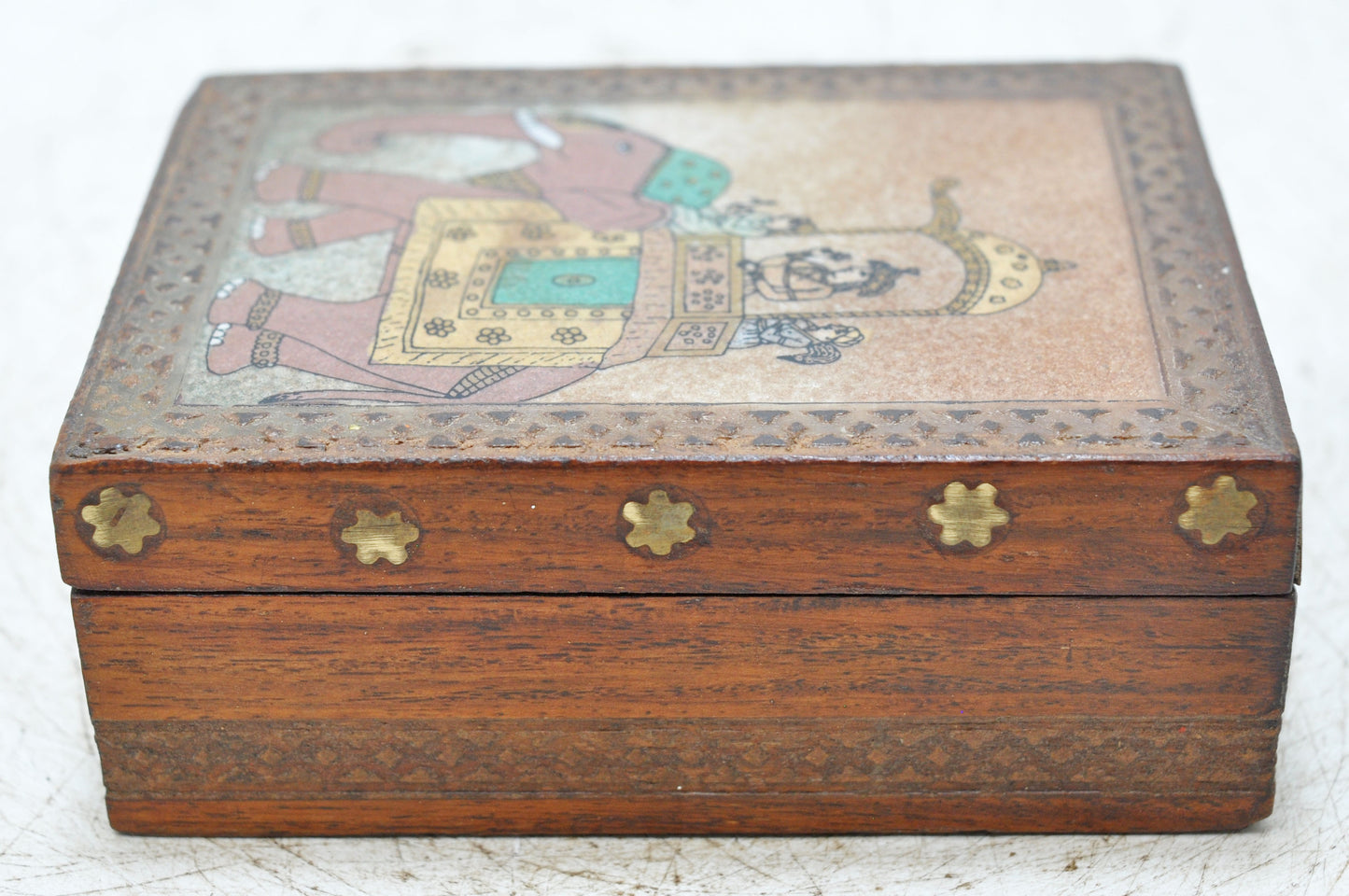 Vintage Wooden Small Storage Box Original Old Hand Crafted Painted
