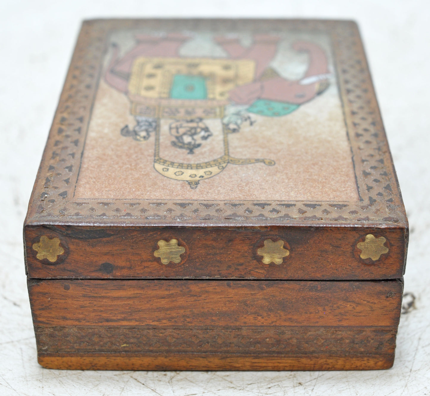 Vintage Wooden Small Storage Box Original Old Hand Crafted Painted