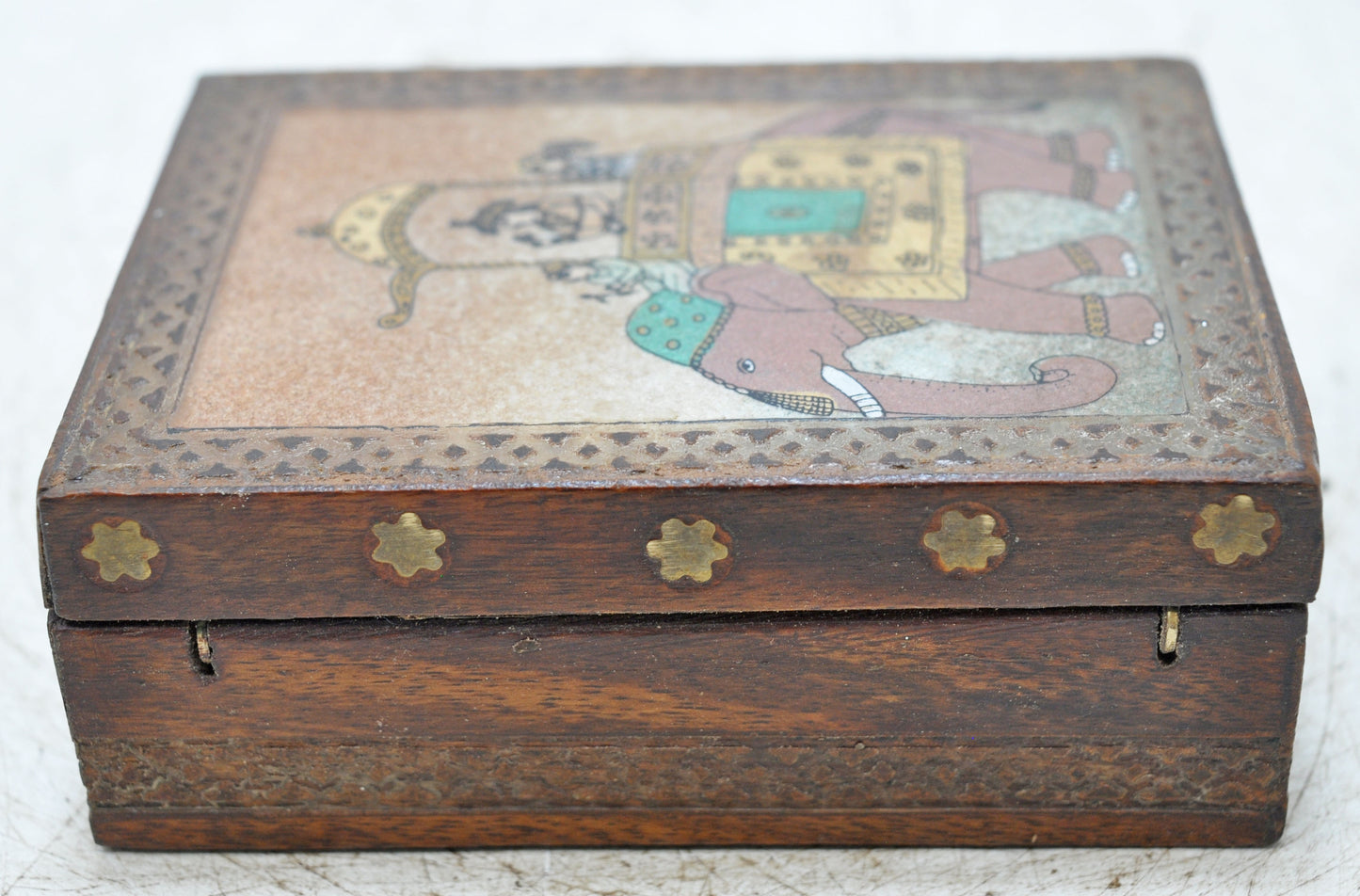 Vintage Wooden Small Storage Box Original Old Hand Crafted Painted