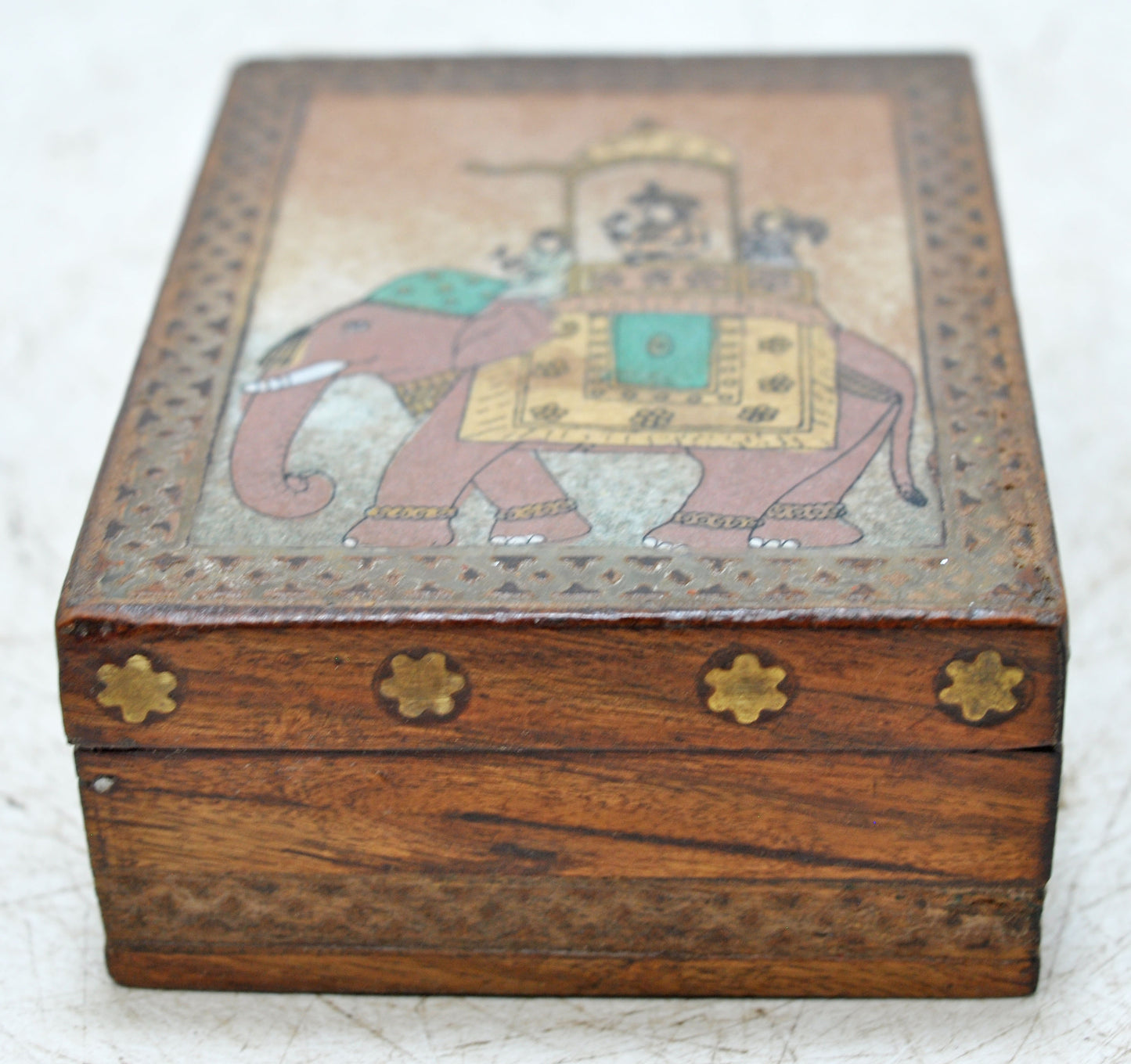 Vintage Wooden Small Storage Box Original Old Hand Crafted Painted