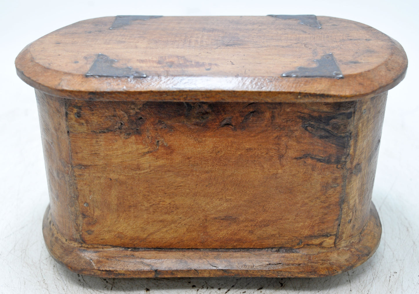 Vintage Wooden Oval 2 Drawers Storage Box Original Old Hand Crafted