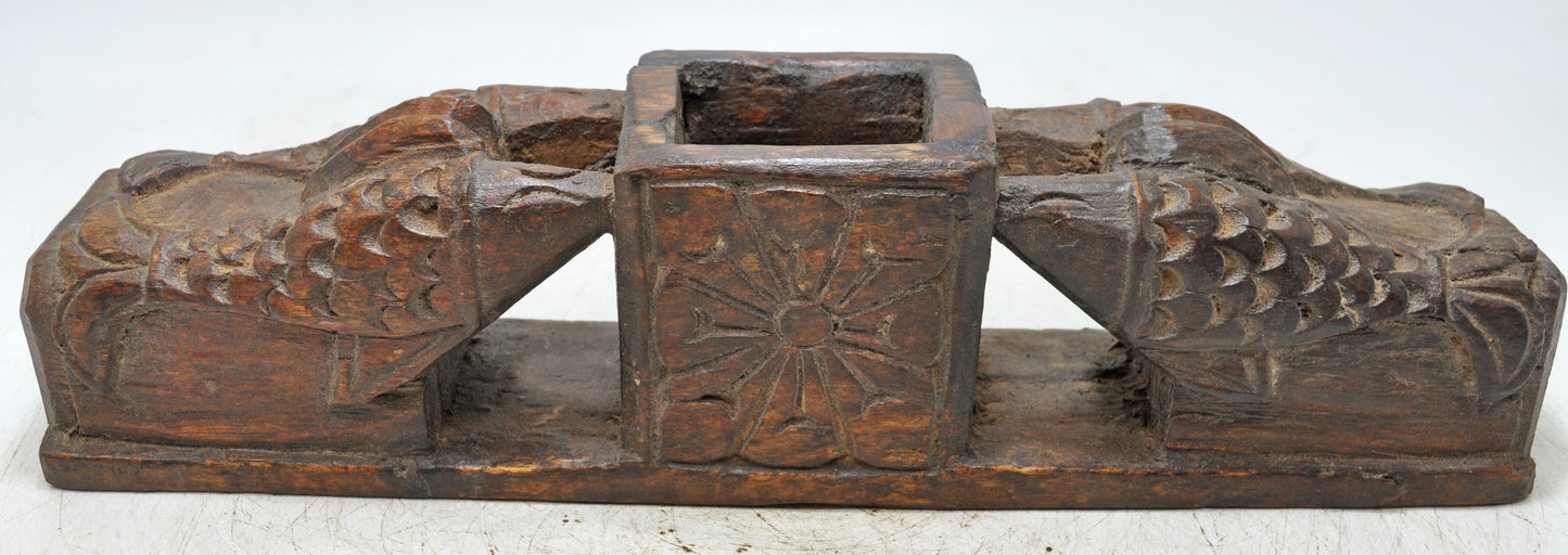 Antique Wooden Fish Shaped Bowl Original Old Fine Hand Carved