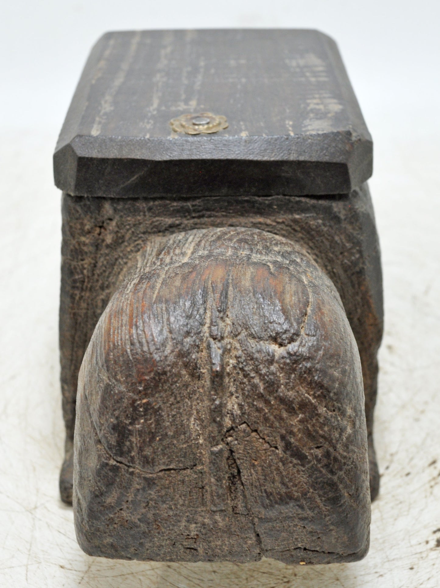 Antique Wooden Ram Goat Shaped Spice Box Original Old Very Fine Hand Carved