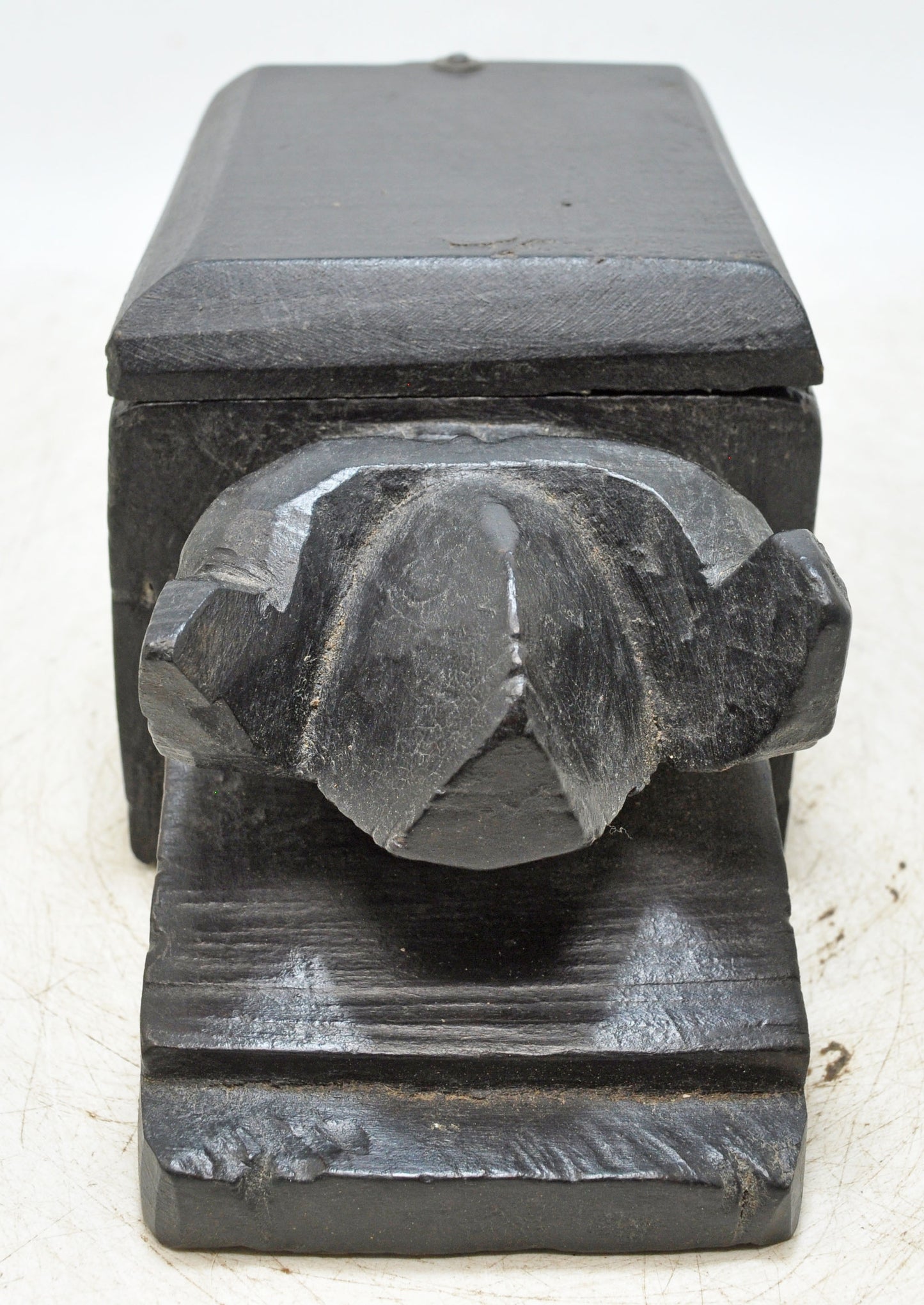 Antique Wooden Bull Shaped Spice Box Original Old Very Fine Hand Carved